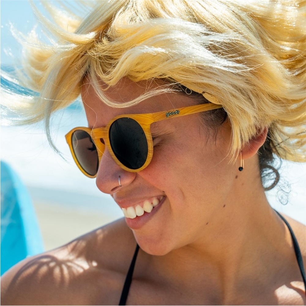 Goodr Circle G Bohdi’s Ultimate Ride Sunglasses in Light Brown / Mustard Yellow